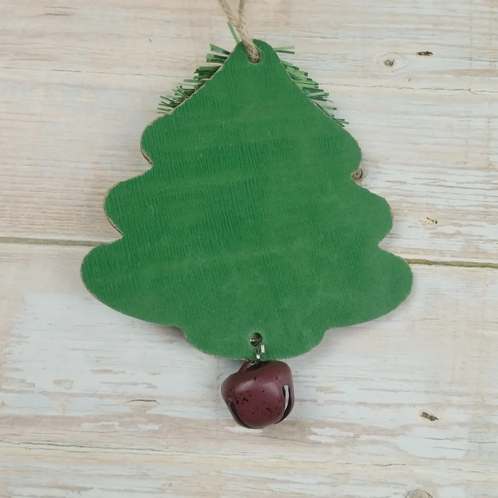 Christmas tree green Ornament with jingle bell hanger